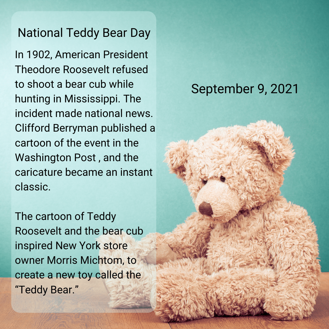 National Teddy Bear Day an EMC security sign in front of a house