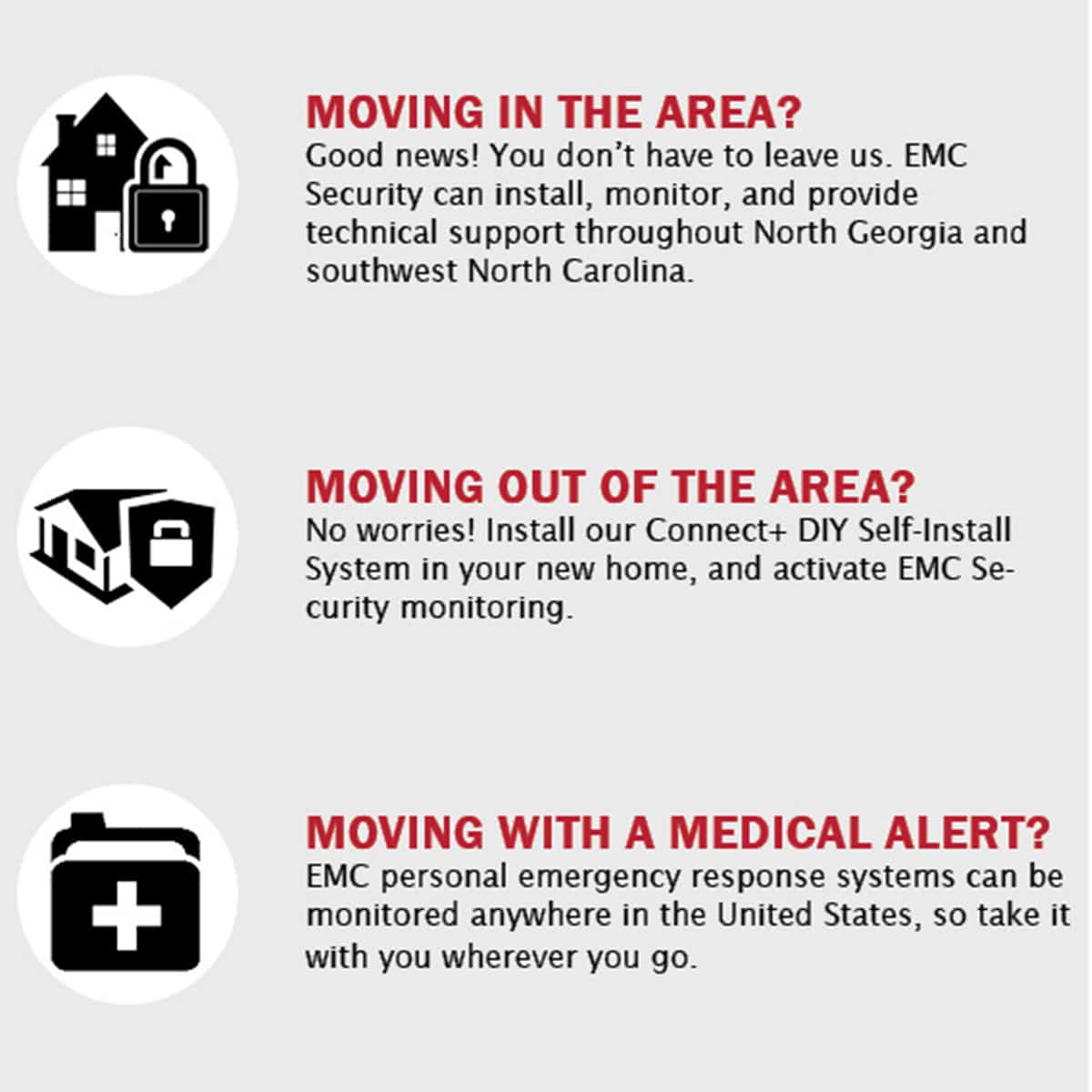 movers-new an EMC security sign in front of a house